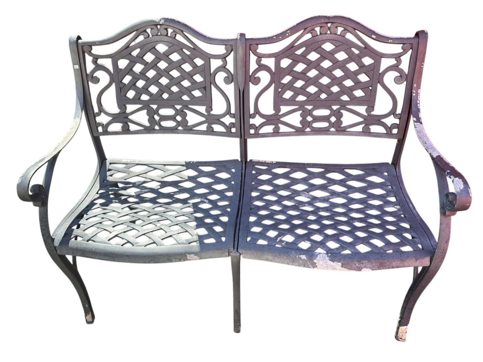 ALUMINUM GARDEN LOVESEAT: ALUMINUM GARDEN LOVESEAT.