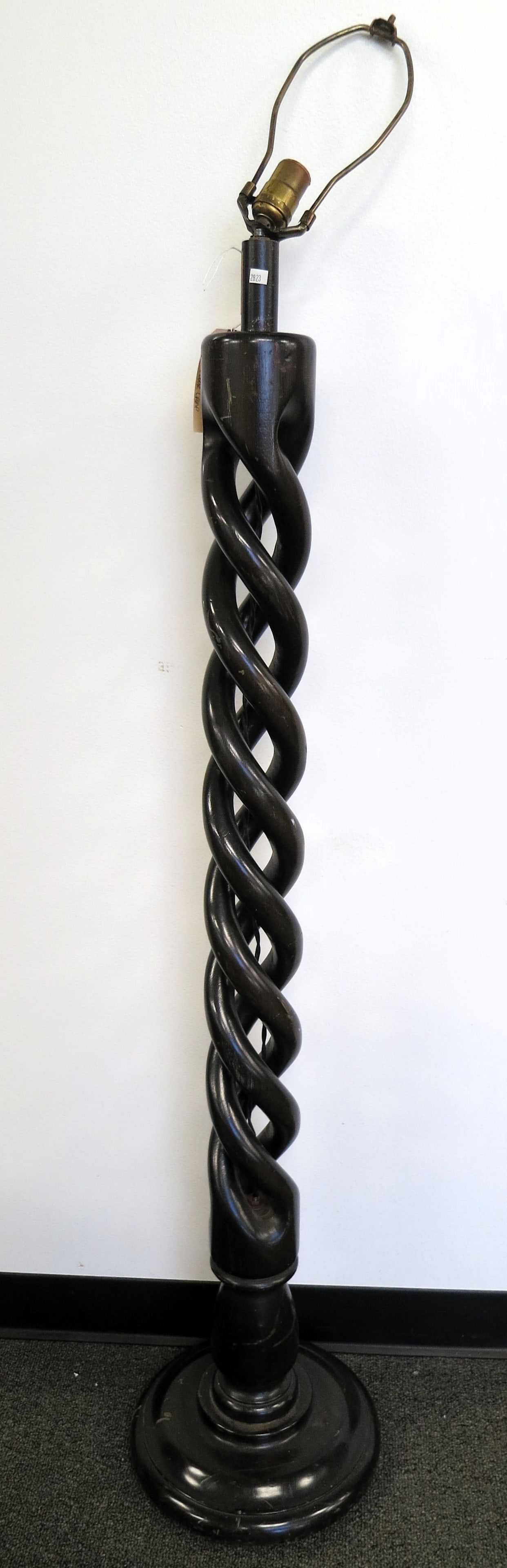 VINTAGE HELICAL WOODEN FLOOR LAMP (1 of 4)