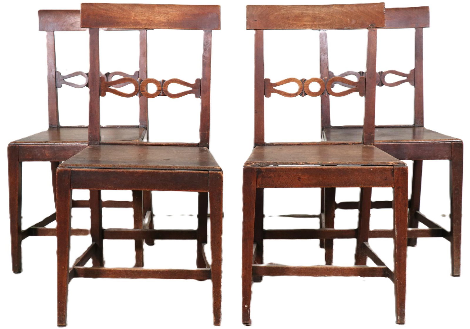 SET OF 6 ANTIQUE CHAIRS: SET OF 6 ANTIQUE CHAIRS. Height: 35.5 in. by Width: 18 in. by Depth: 16 in