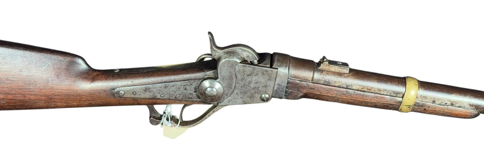 US STARR ARMS CO MODEL 1858 .54 CALIBER CARBINE: US Starr Arms Company Model 1858 .54 caliber breech loading carbine. Side plate stamped B / Starr Arms Co. / Yonkers, N.Y. Wood stock and forend. LAB inspector stamped in front of butt plate for Lt. C