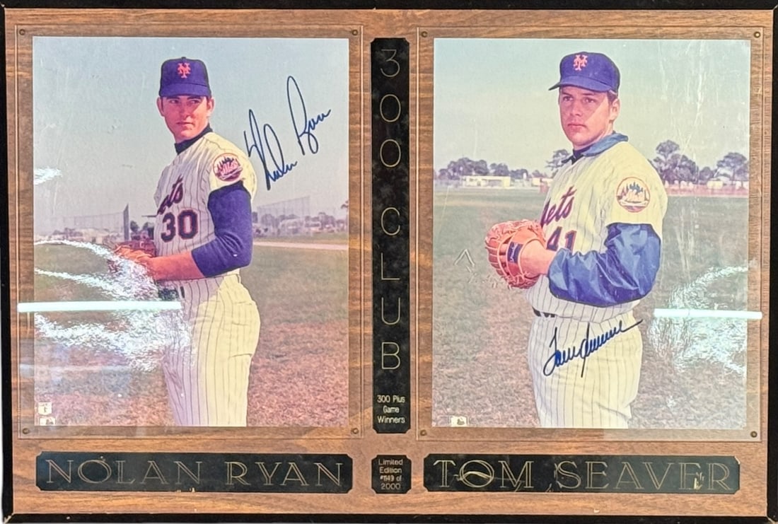 SIGNED TOM SEAVER/NOLAN RYAN 300 CLUB PHOTOGRAPH: SIGNED TOM SEAVER/NOLAN RYAN 300 CLUB PHOTOGRAPH LIMITED ADDITION 1149/2000. Height: 13 in. by Width: 20