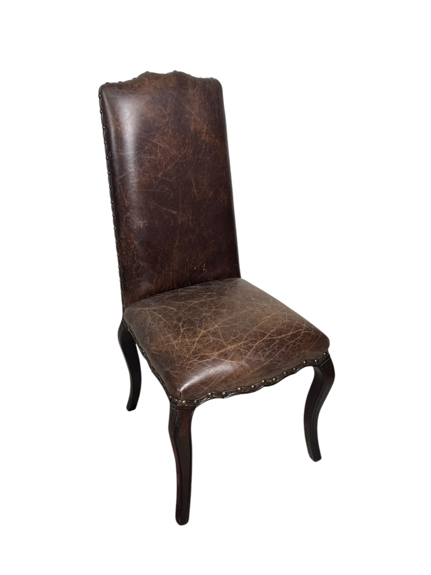 LEATHER SIDE CHAIR: LEATHER SIDE CHAIR.