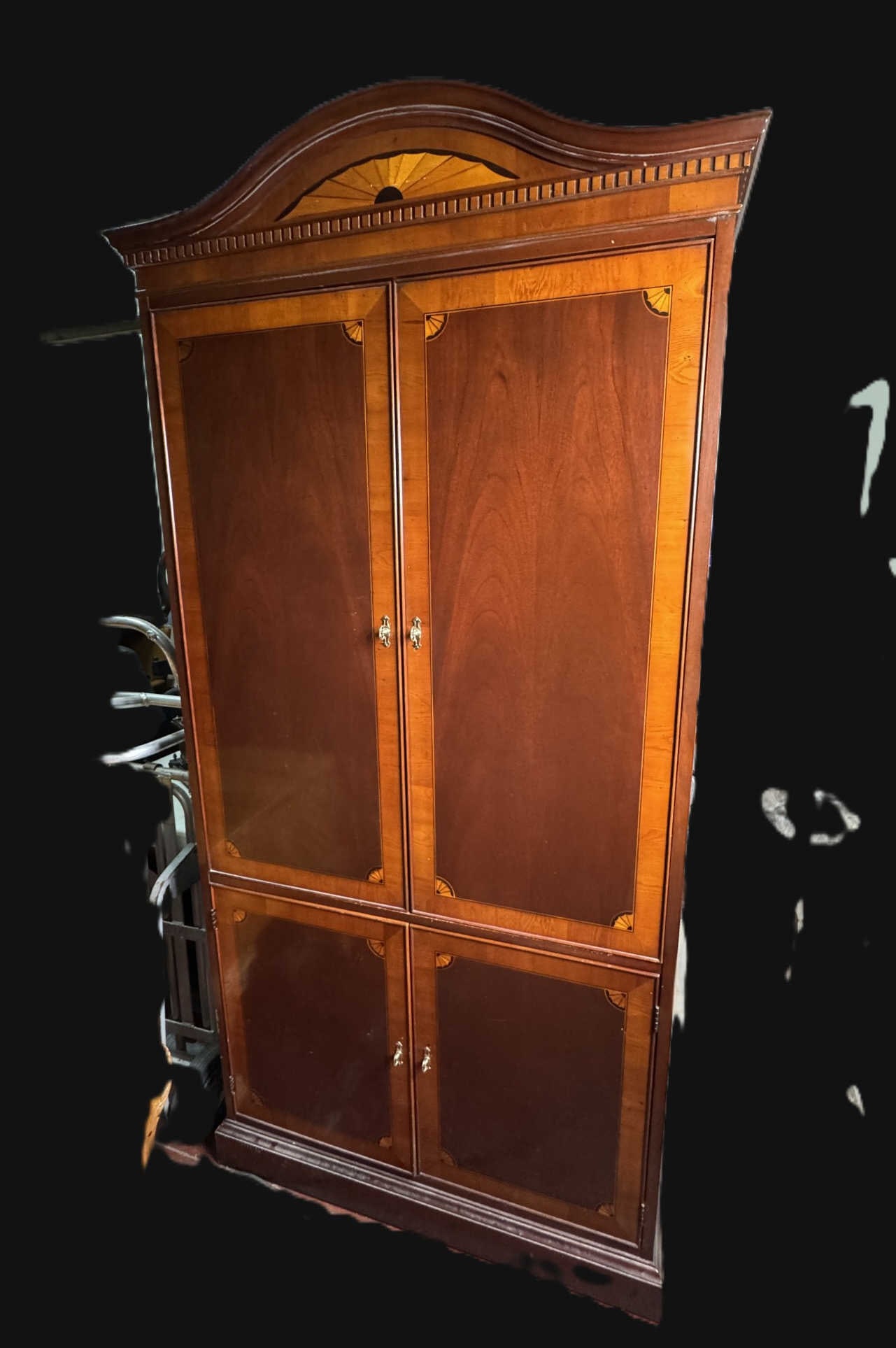 HEKMAN INLAID CABINET/ARMOIRE: HEKMAN INLAID CABINET/ARMOIRE. MAKES A GREAT LINEN PRESS. Height: 86 in. by Width: 42 in. by Depth: 23 in.