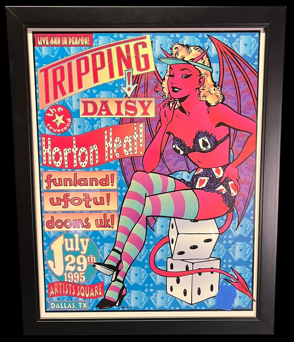 TRIPPING DAISY POSTER FRAMED: TRIPPING DAISY POSTER FRAMED. Height: 24 in. by Width: 19 in.