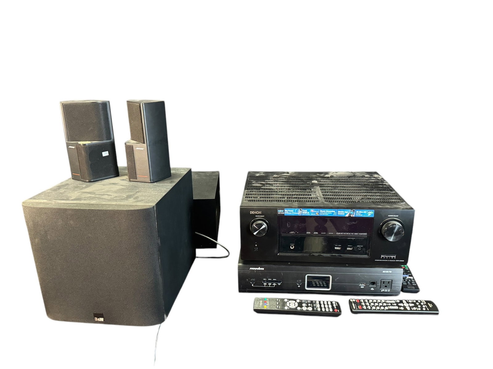 STEREO EQUIPMENT: STEREO EQUIPMENT DENON BIG POWER RECEIVER PANAMAX M5100-PM BOSE SPEAKERS B&W BASE