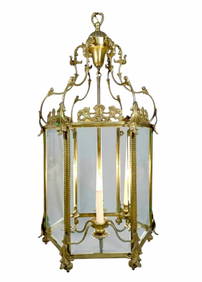 REGENCY LOUIS XV STYLE GILT BRONZE LANTERN (1 of 5)