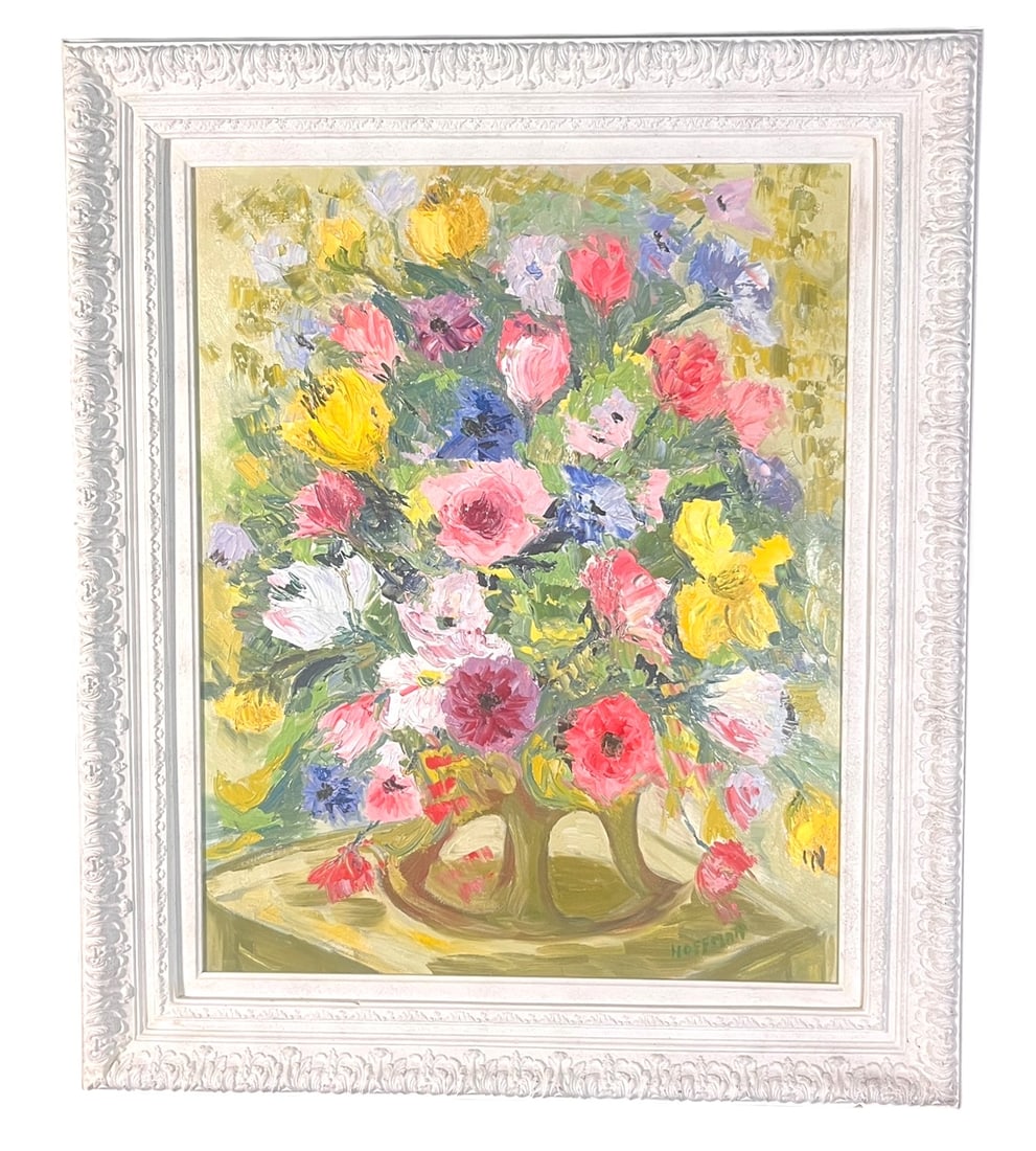 HOFFMAN PAINTING FLORAL STILL LIFE PAINTING.ING: HOFFMAN PAINTING FLORAL STILL LIFE PAINTING. Height: 28 in. by Width: 32 in.