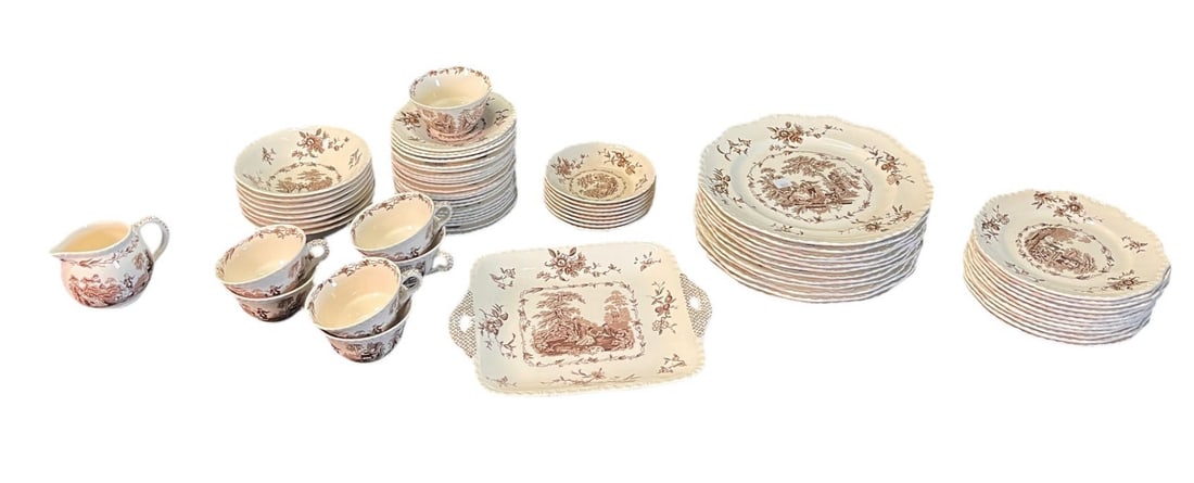 MASON BROWN TRANSFEWAR IRONSTONE DISHES (1 of 12)