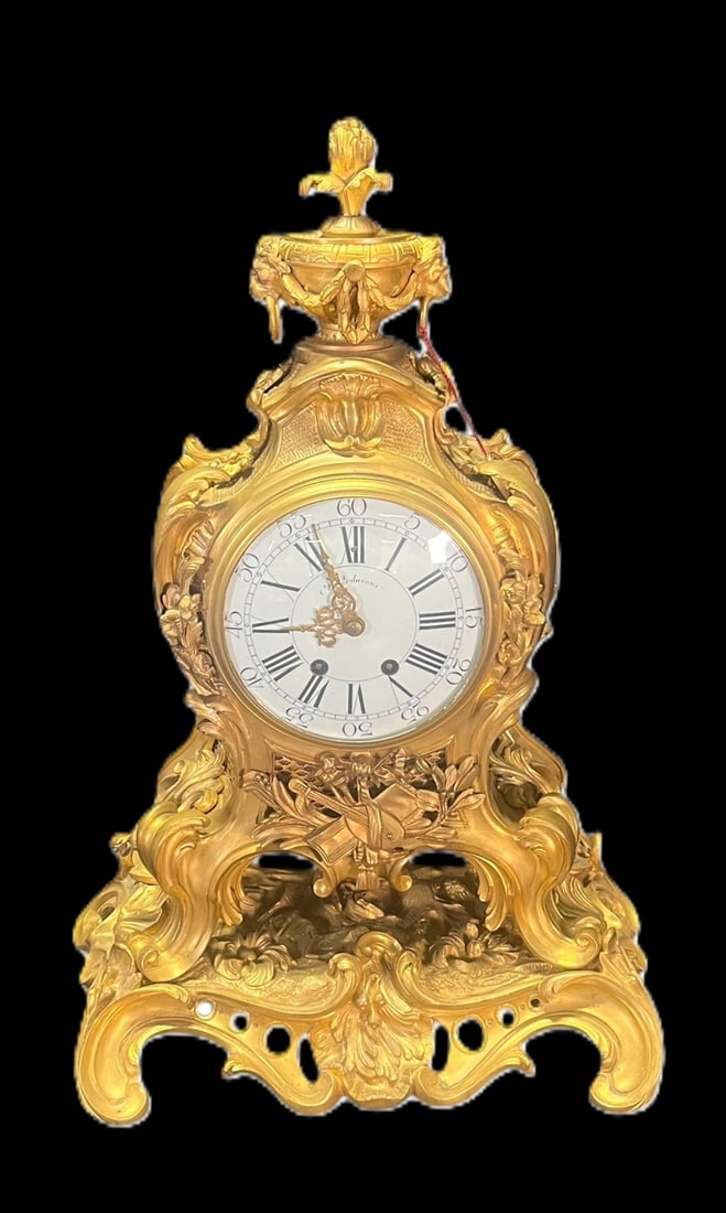 CIRCA 1870's FRENCH BAROQUE  BRONZE  MANTLE CLOCK (1 of 5)