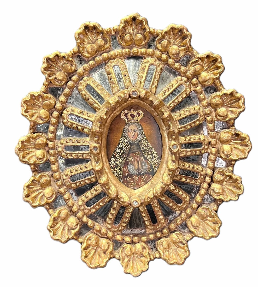 18th CENTURY CUSCO SCHOOL MADONNA PAINTING (1 of 3)