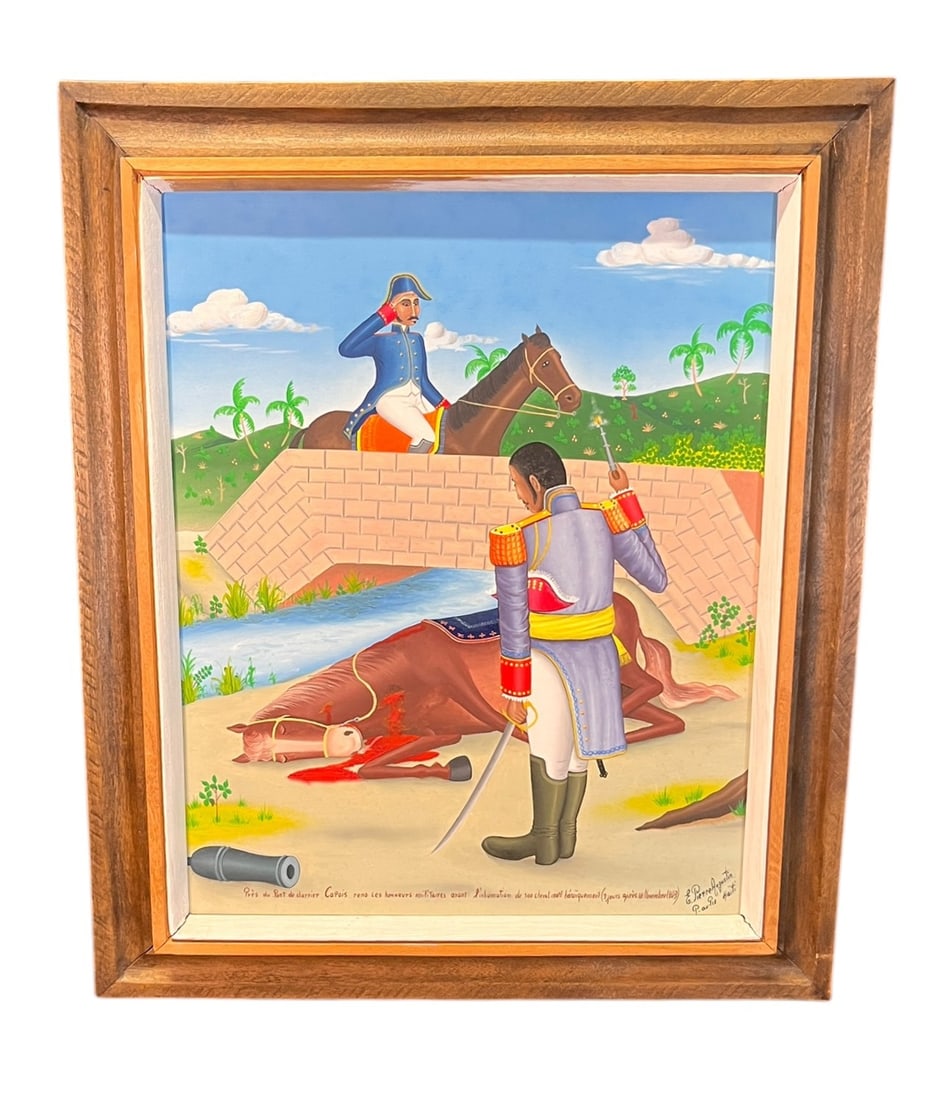 E. PIERRE AUGUSTIN HAITIAN ART: E. PIERRE AUGUSTIN HAITIAN ART. Height: 25 in. by Width: 39