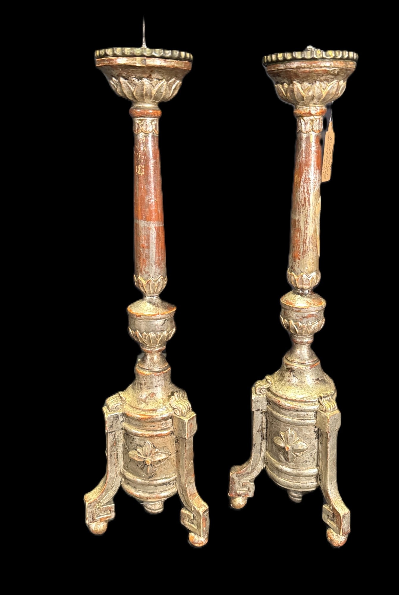 PAIR OF 18th CENTURY ITALIAN CANDLESTICKS (1 of 4)