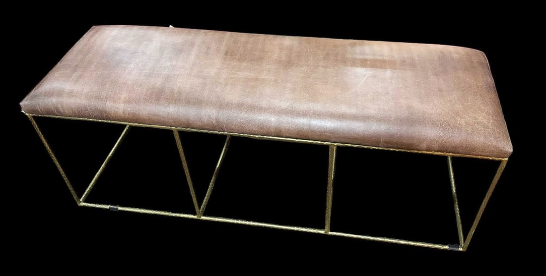 CONTEMPORARY LEATHER BENCH (1 of 2)