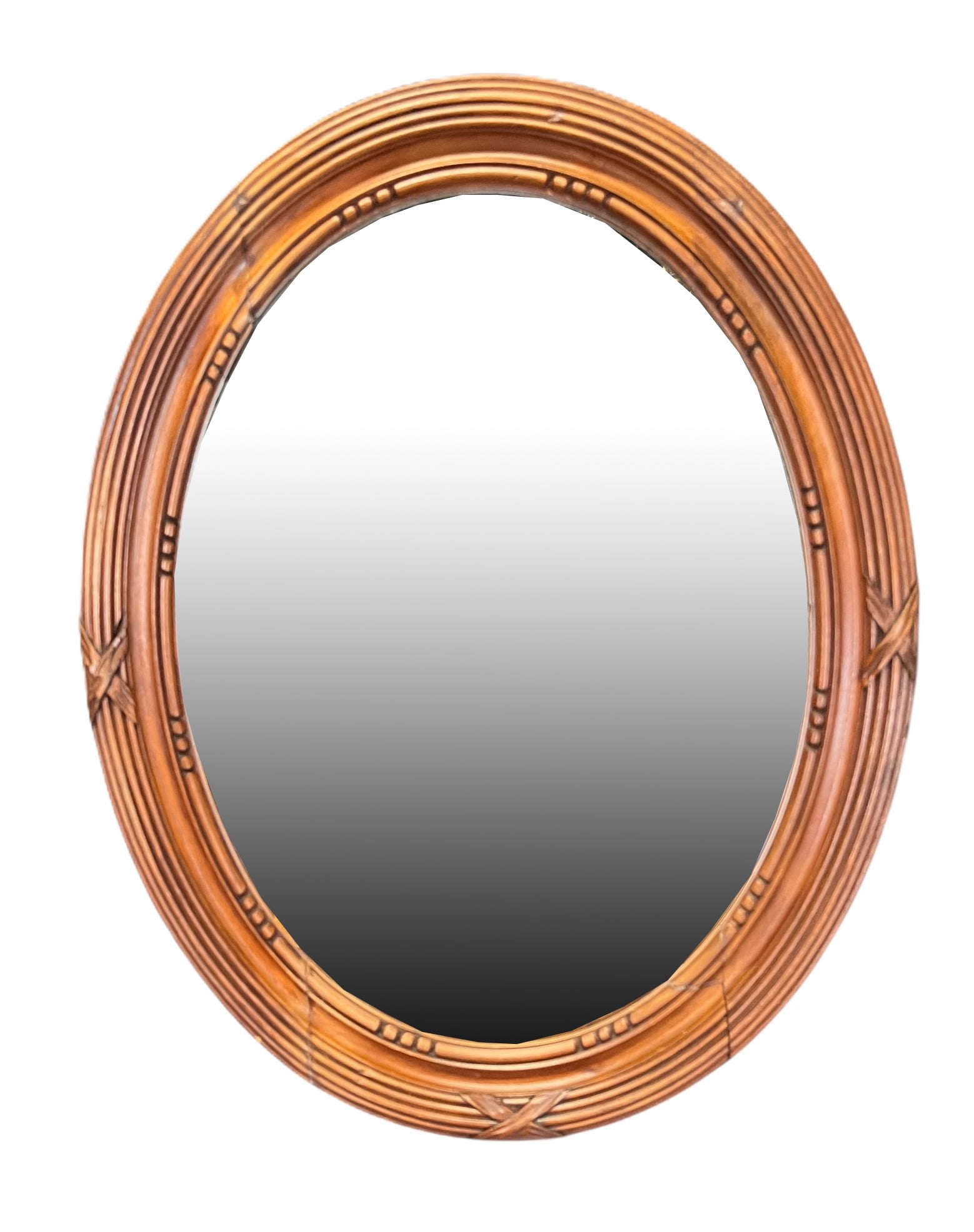 FRENCH WOODEN OVAL MIRROR C 1875 (1 of 4)