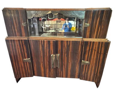 ART DECO SIDEBOARD/BAR: ART DECO SIDEBOARD/BAR Height: 63 in. by Width: 79 in. by Depth: 22 in.