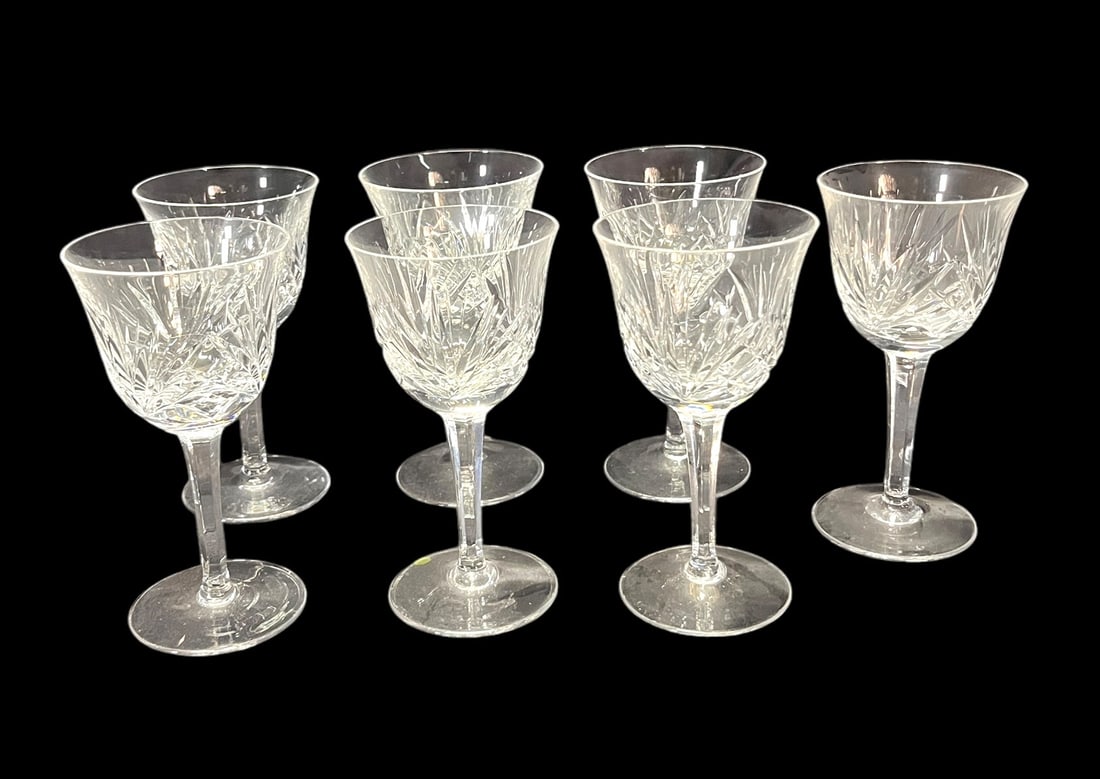 SET OF SEVEN GORHAM CRYSTAL CUT WINE GLASSES: SET OF SEVEN GORHAM CRYSTAL CUT WINE GLASSES Height: 5.8 in. by Width: 3 in. by Depth: 3 in.