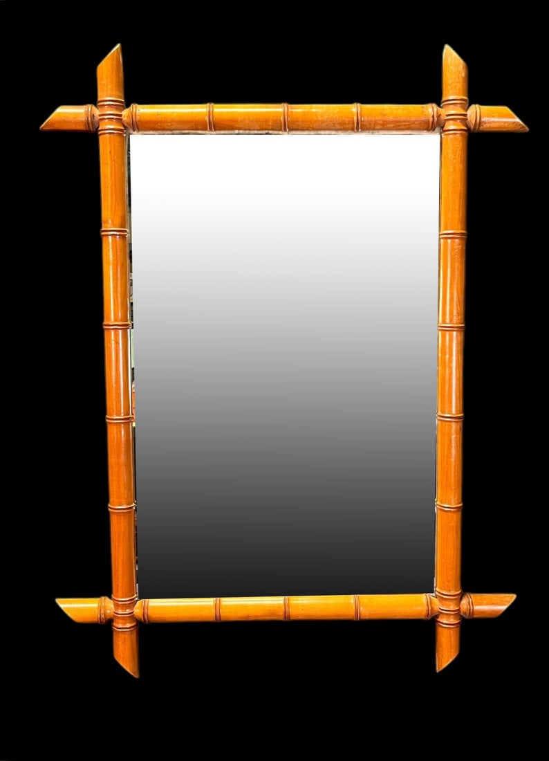 ANTIQUE FAUX BAMBOO FRAMED MIRROR (1 of 3)
