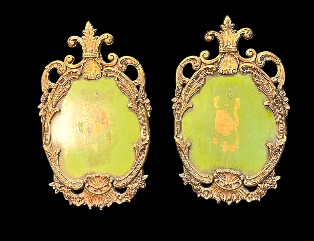 TWO BAROQUE WOODEN CARVED PLAQUES: TWO BAROQUE WOODEN CARVED PLAQUES Height: 29 in. by Width: 18 in.