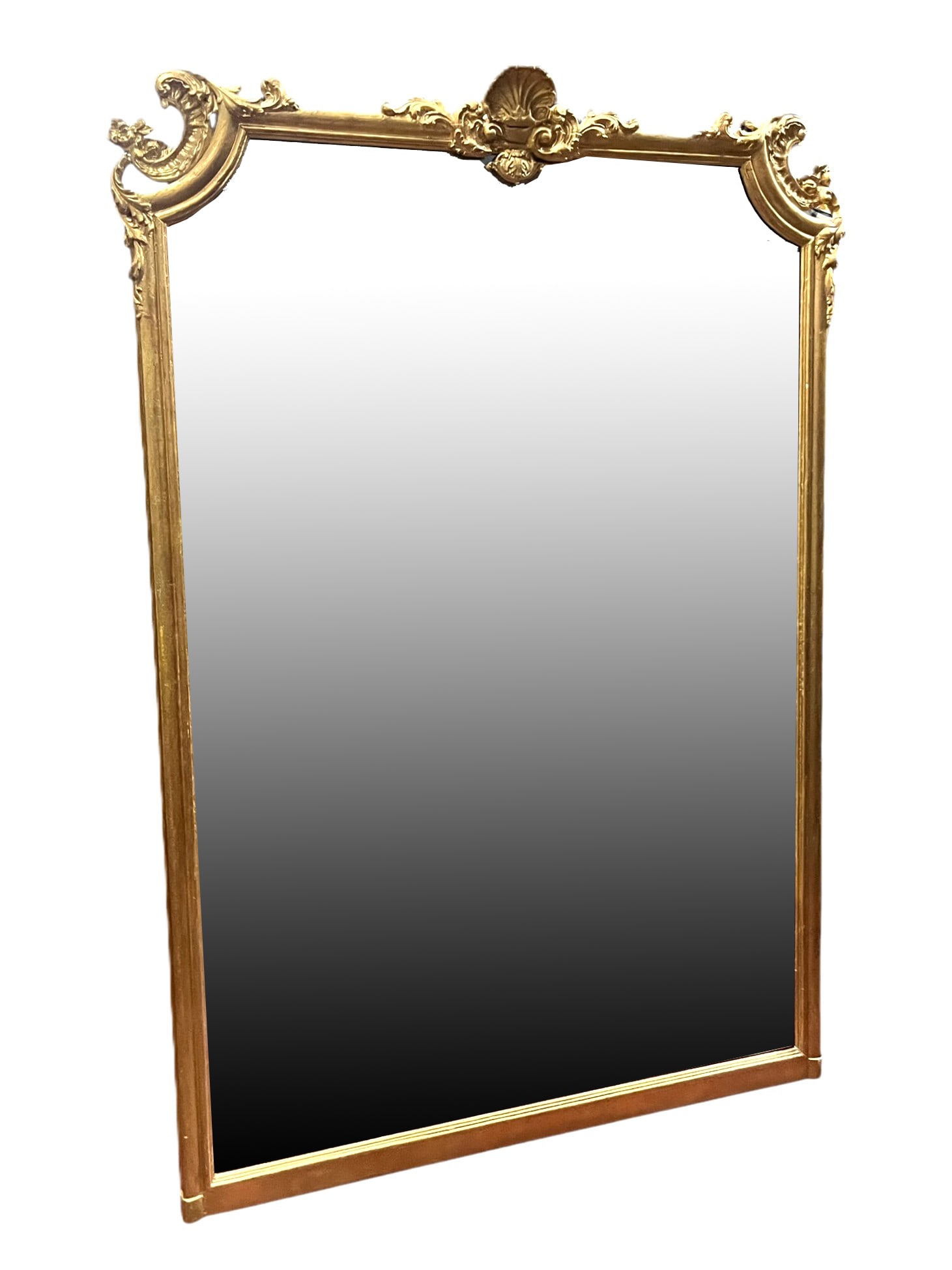 LG 19TH C. FRENCH GOLD GILTWOOD MIRROR (1 of 4)