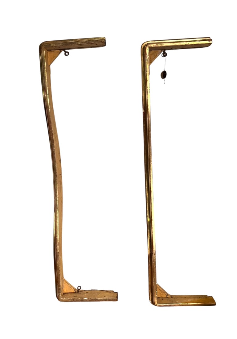 PAIR OF C 1875 GOLD FRENCH BRACKETS FOR CURTAINS (1 of 3)