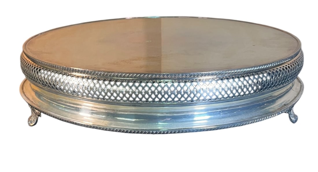 SILVER PLATED MIRRORED TOP PLATEAU (1 of 3)
