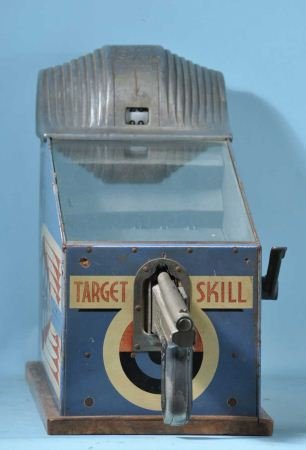 VINTAGE TARGET SHOOTING GAME BY B. T. MFG. CO: VINTAGE TARGET SHOOTING GAME BY B. T. MFG. CO, CHICAGO. Height: 9 in. by Width: 30 in. by Depth: 17 in.