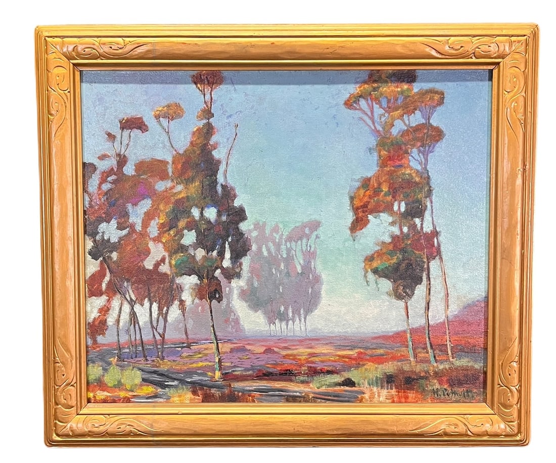 H PRUITT SIGNED LANDSCAPE PAINTING Height: 25 in.  by Width: 29 in. (1 of 3)
