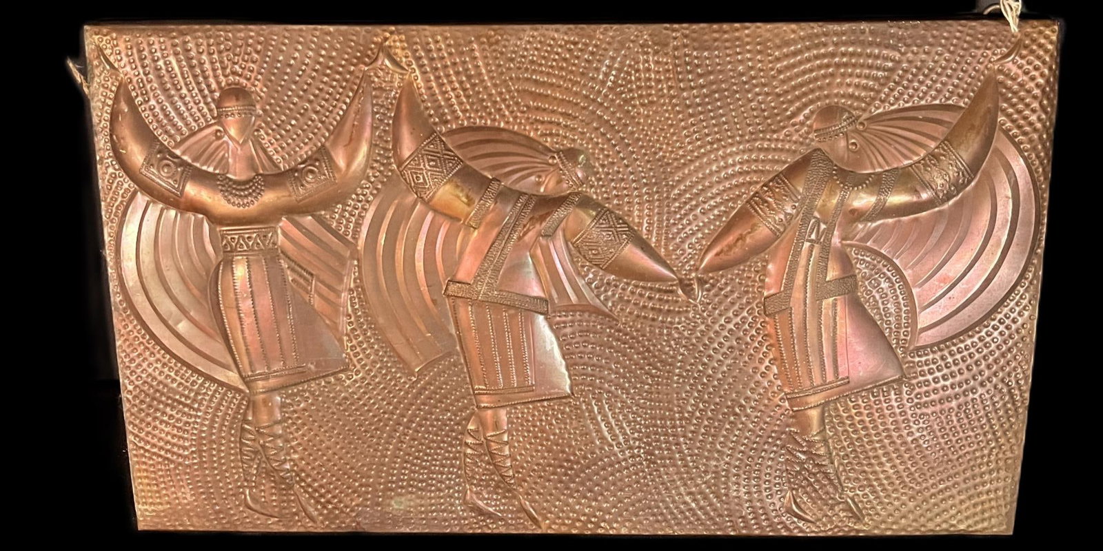 HAMMERED COPPER ART Height: 10.5 in. by Width: 18 in.: HAMMERED COPPER ART Height: 10.5 in. by Width: 18 in.