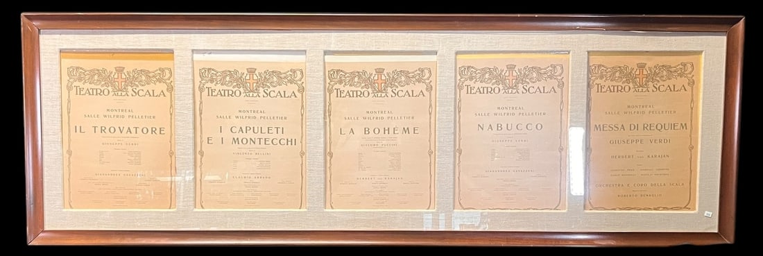 TREATROALLA SCALLA DOCUMENTS FRAMED Height: 22 in. by Width: 67 in.: TREATROALLA SCALLA DOCUMENTS FRAMED Height: 22 in. by Width: 67 in.