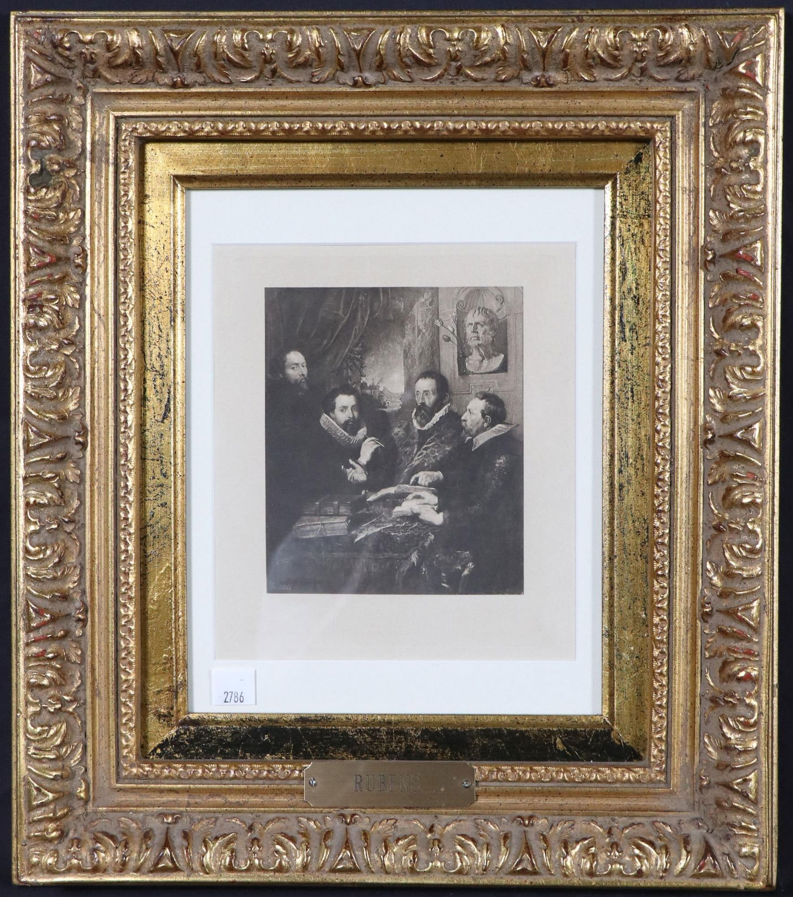 RUBENS "THE PHILOSOPHERS" 19th CENTURY PRINT.  Height: 16 in. by Width: 14 in. (1 of 3)
