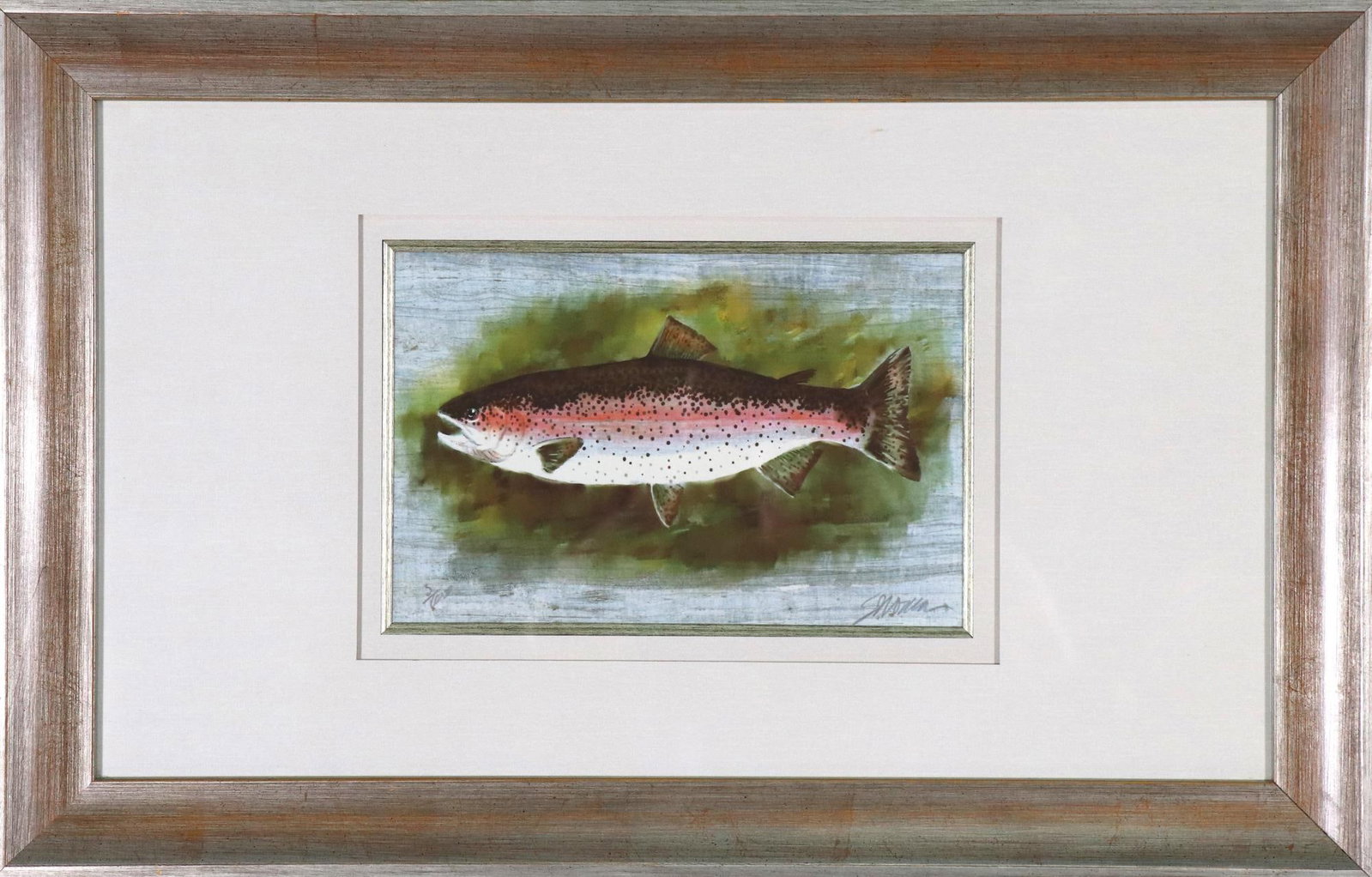 TROUT ART- BY STANLEY MORRISON Height: 18 in. by Width: 27 in. by Depth: 2.5 in: TROUT ART- BY STANLEY MORRISON Height: 18 in. by Width: 27 in. by Depth: 2.5 in