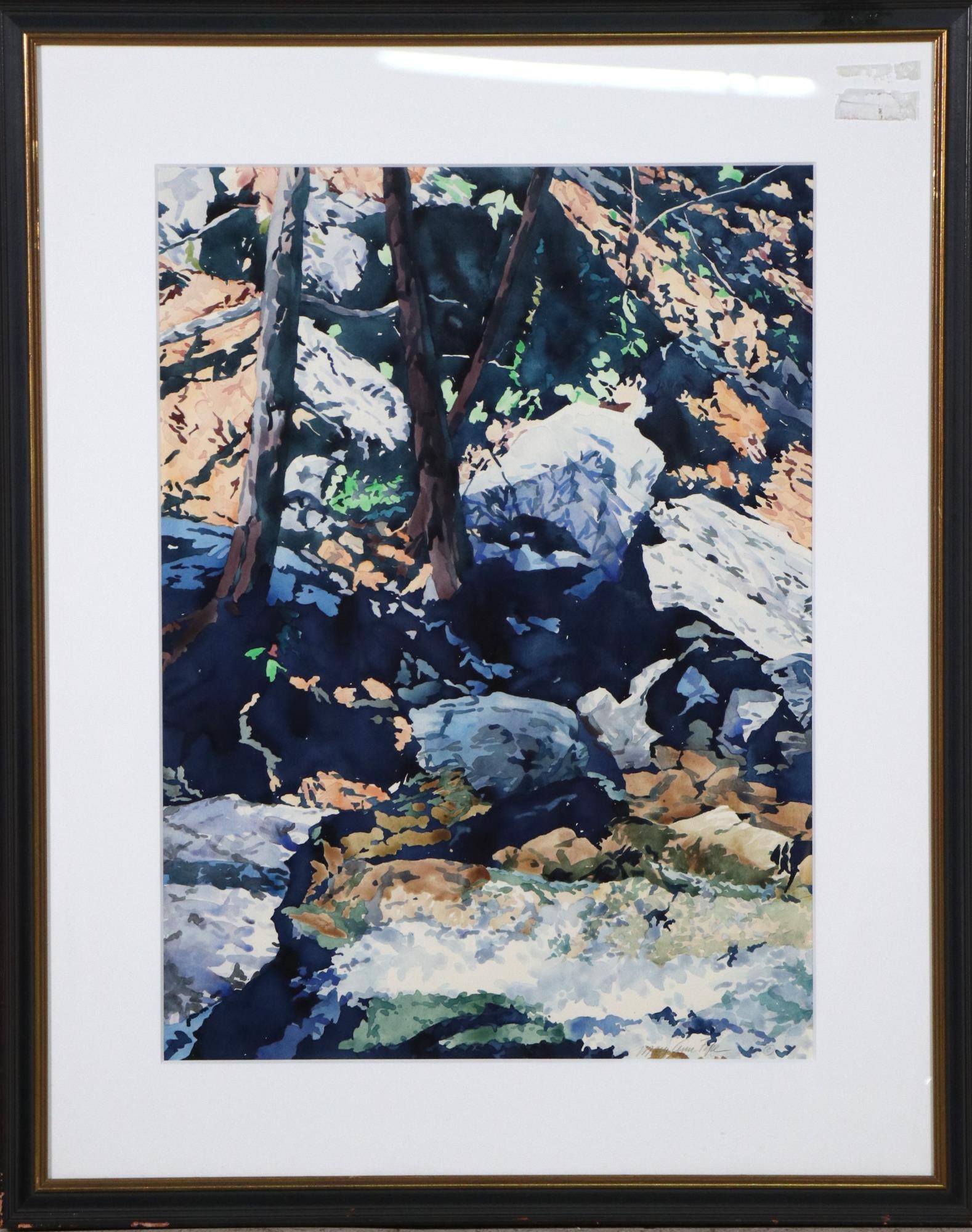 MARY ANN POPE "FAGAN HOLLOW VI" WATERCOLOR  PAINTING. Height: 40 & 29.5 in. by Width: 32 & 21  in. (1 of 4)