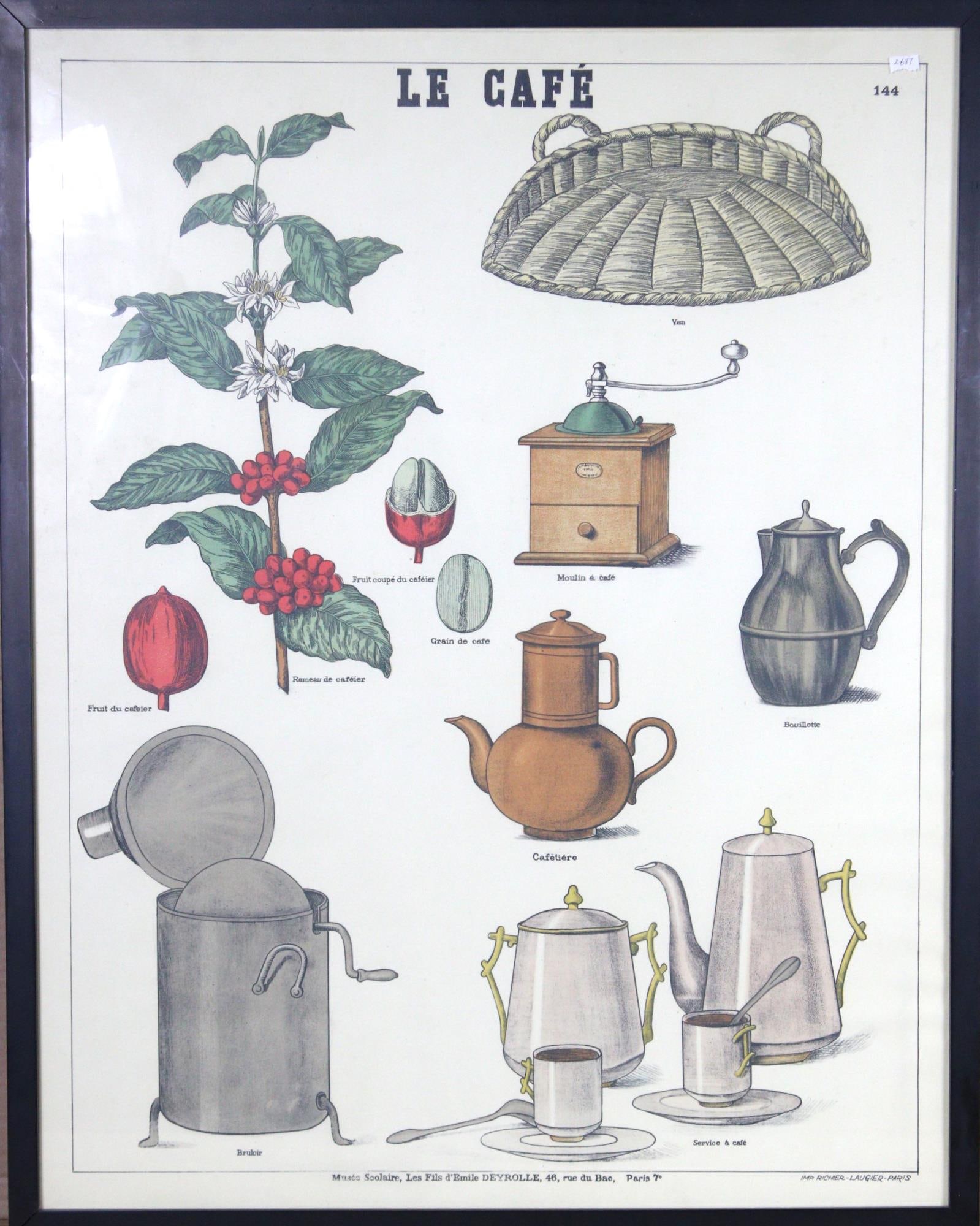 LE CAFE POSTER. Height: 34 in. by Width: 27 in.: LE CAFE POSTER. Height: 34 in. by Width: 27 in.