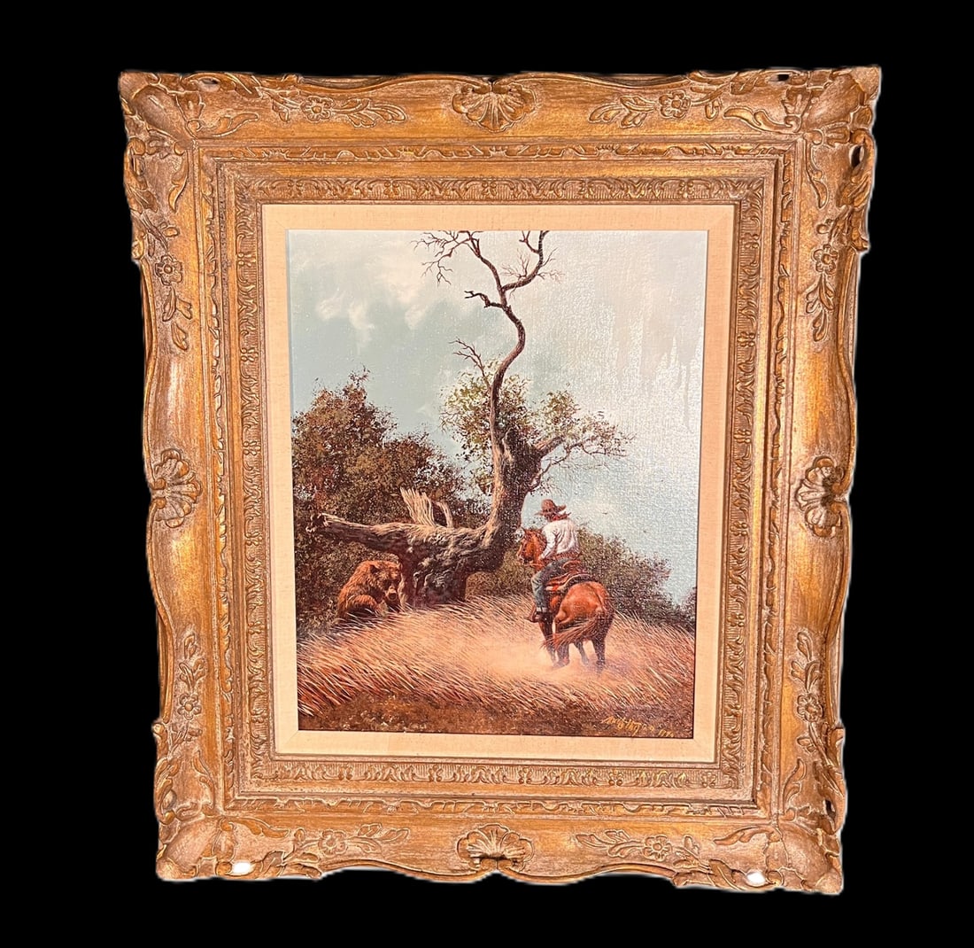 FRANK C. MCCARTHY "CAUGHT OFF GUARD" OIL ON  CANVAS. Height: 30 in. by Width: 26 in. (1 of 5)