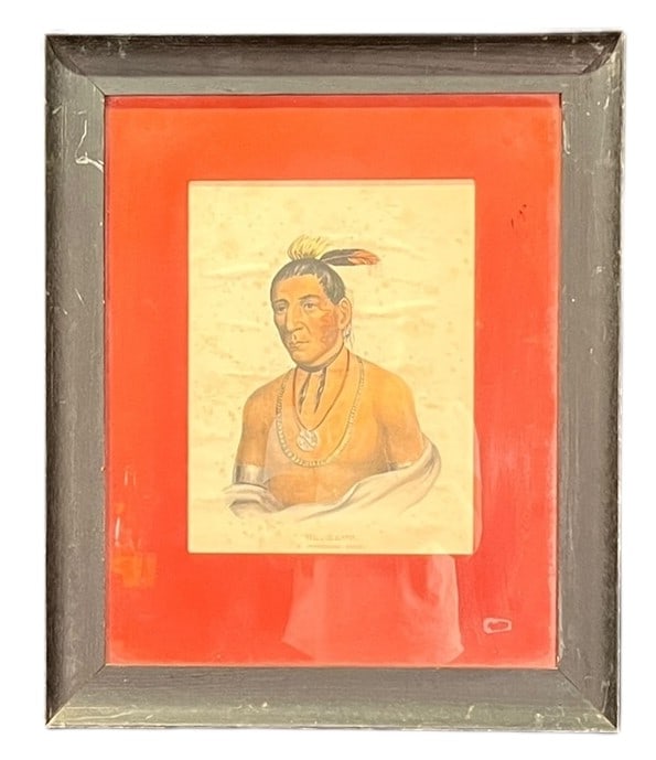 19TH C. CHIEF INDIAN ENGRAVING Height: 24 in. by  Width: 20 in. (1 of 3)