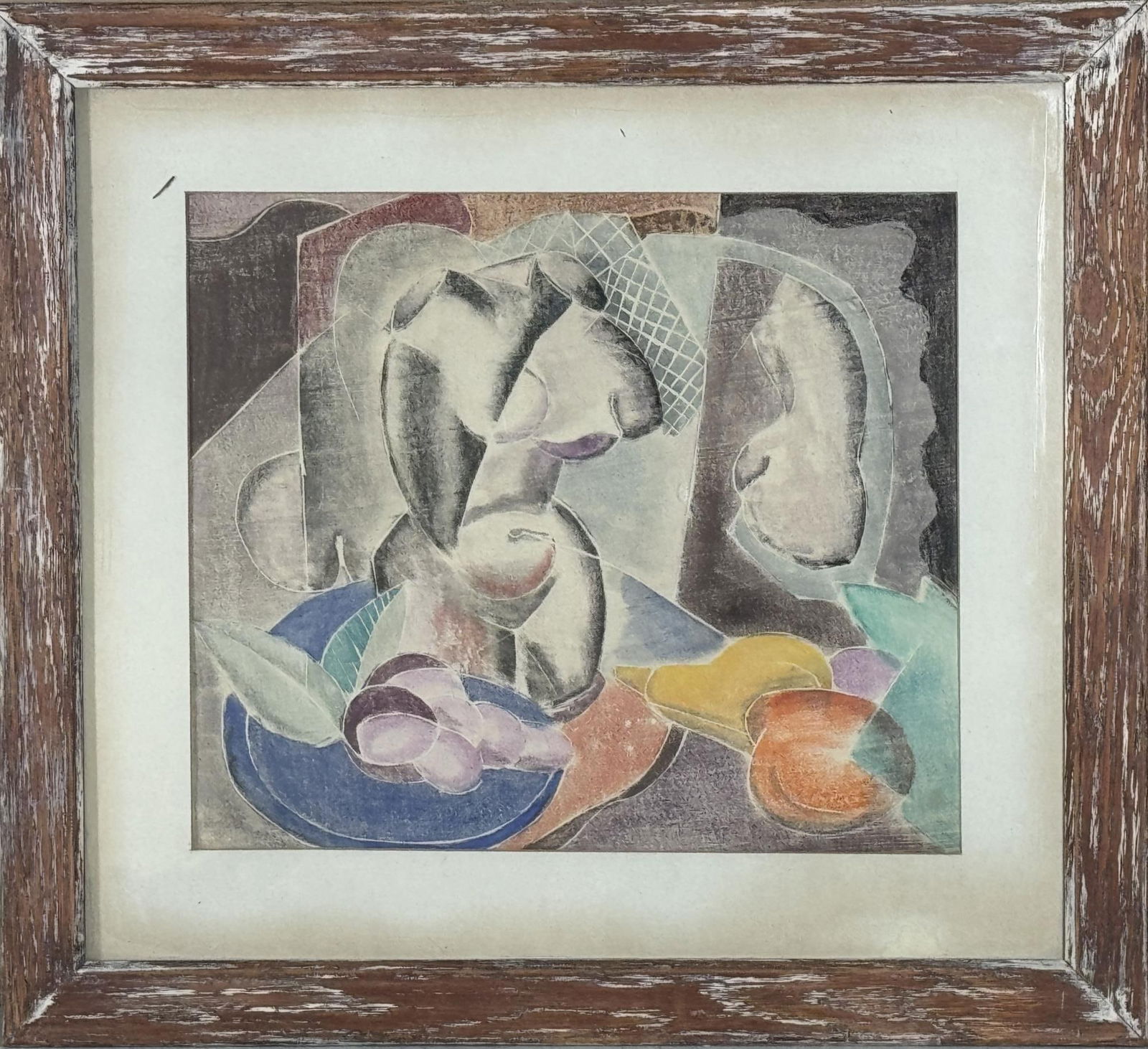 CUBIST TORSO PASTEL ON PANEL: CUBIST TORSO PASTEL ON PANEL. Height: 18.5 & 12 in. by Width: 20.5 & 13.5 in. by Depth: 1 in.