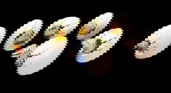 SET OF 6 BIRD HATCHLINGS: SET OF 6 BIRD HATCHLINGS. Height: 2.5 in. by Width: 2 in. by Depth: 2 in.