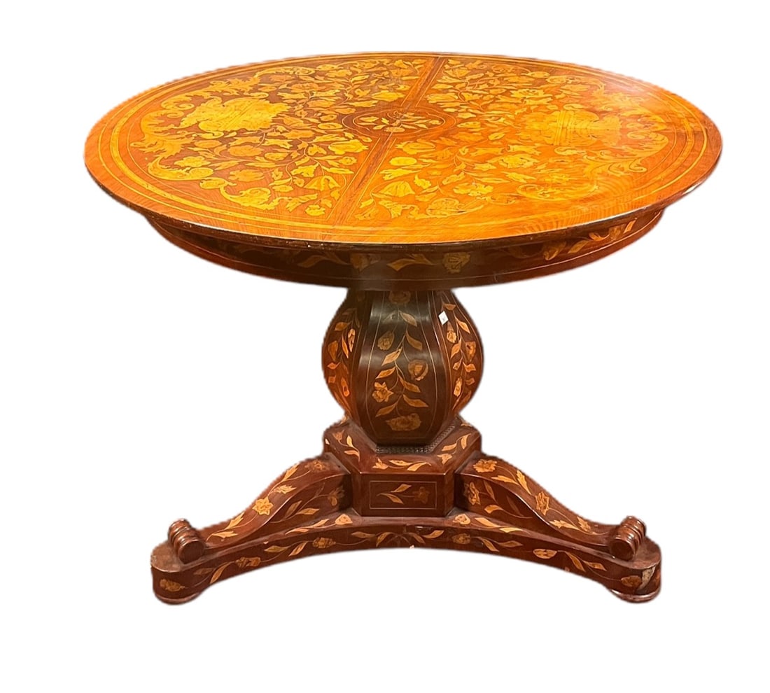 CIRCA 1775 DUTCH MARQUETRY INLAID CENTER TABLE (1 of 7)
