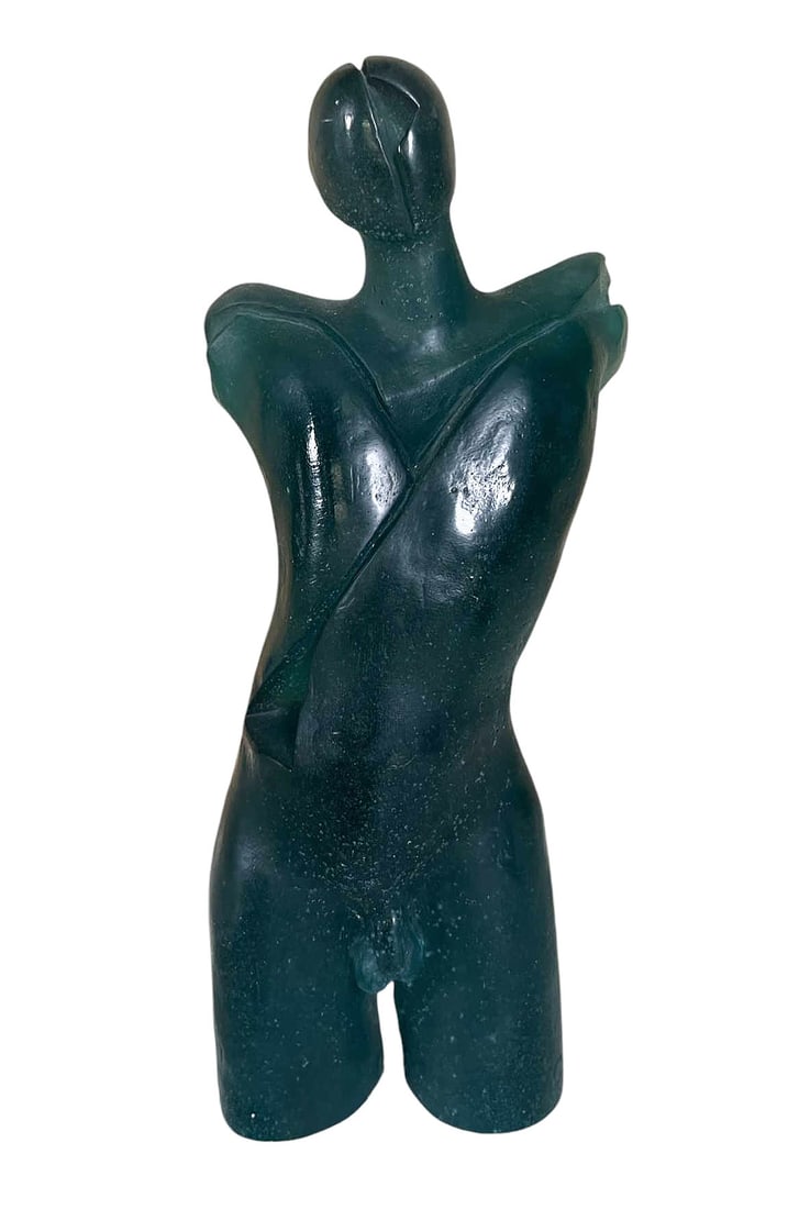 DAUM FRANCE CRYSTAL THEOREME CAP DI FELTRE: DAUM FRANCE CRYSTAL THEOREME CAP DI FELTRE - BLUE TONED. Height: 11 in. by Width: 4.3 in. by Depth: 2 in.