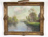 JULIAN ONDERDONK LANDSCAPE OIL PAINTING