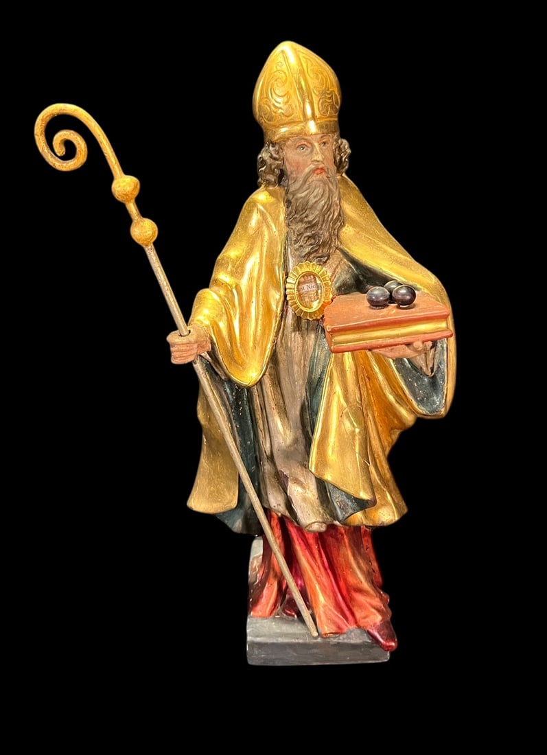 19th CENTURY CARVED & GILDED ST. NICOLAS RELIQUARY (1 of 3)