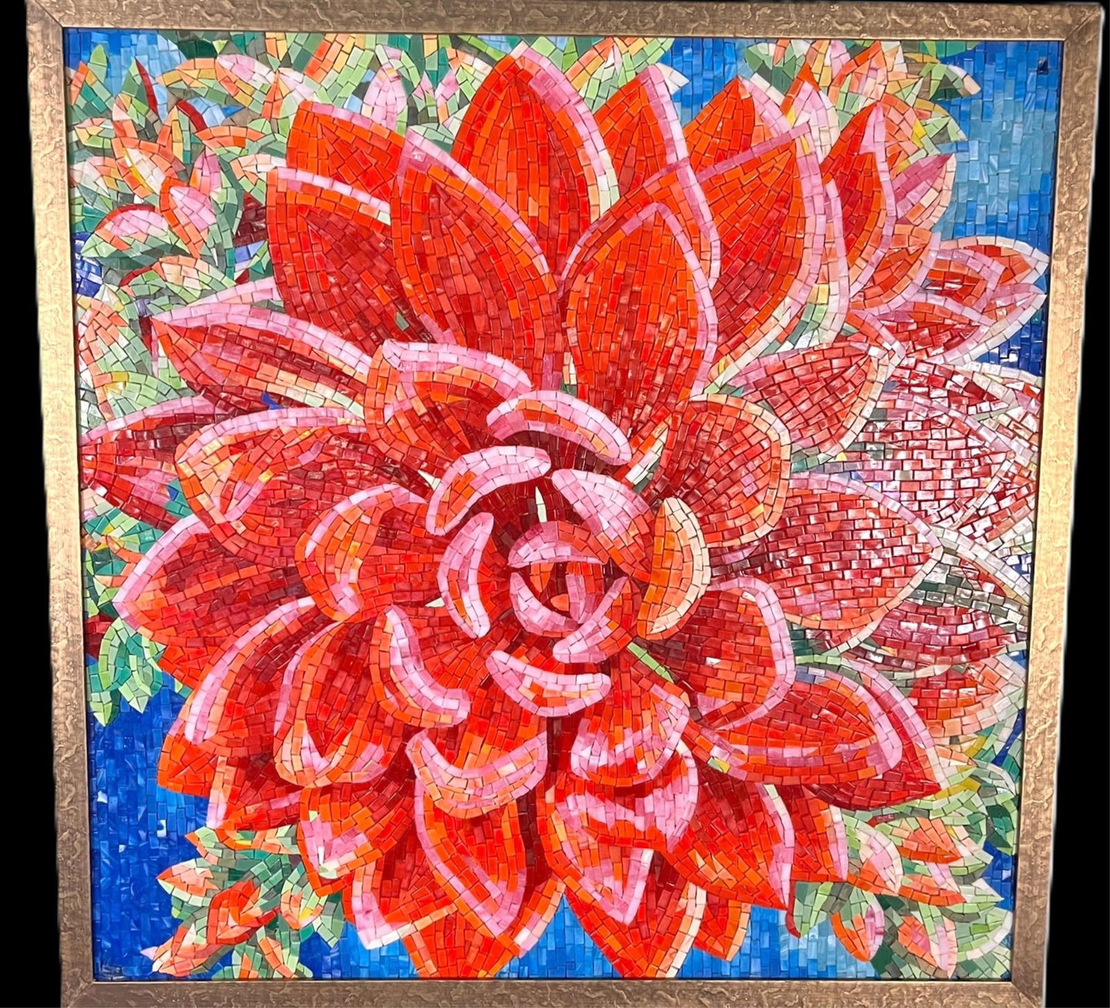 GLASS MOSAIC FLOWER ART (1 of 3)