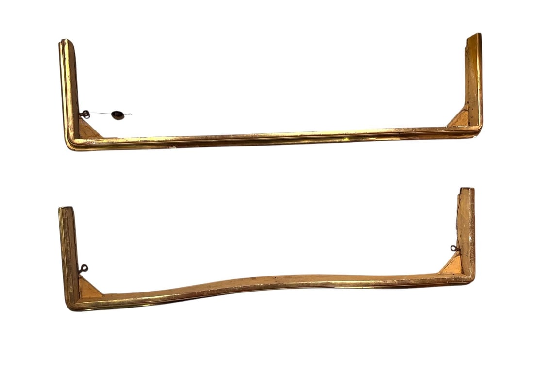 PAIR OF EARLY 20th CENTURY CURTAIN BRACKETS: PAIR OF EARLY 20th CENTURY CURTAIN BRACKETS. Height: 14 in. by Width: 58 in.