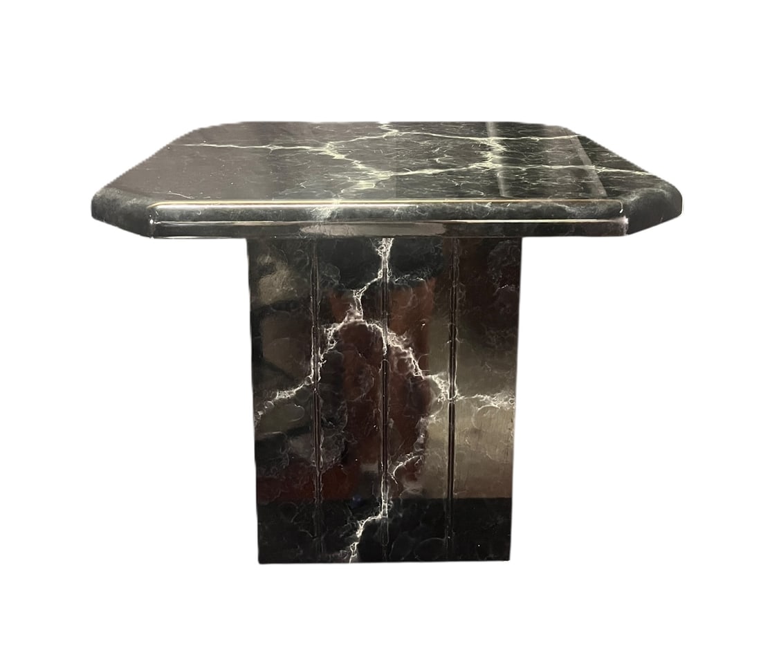 VINTAGE POST MODERN FAUX STONE LACQUERED TABLE (1 of 4)