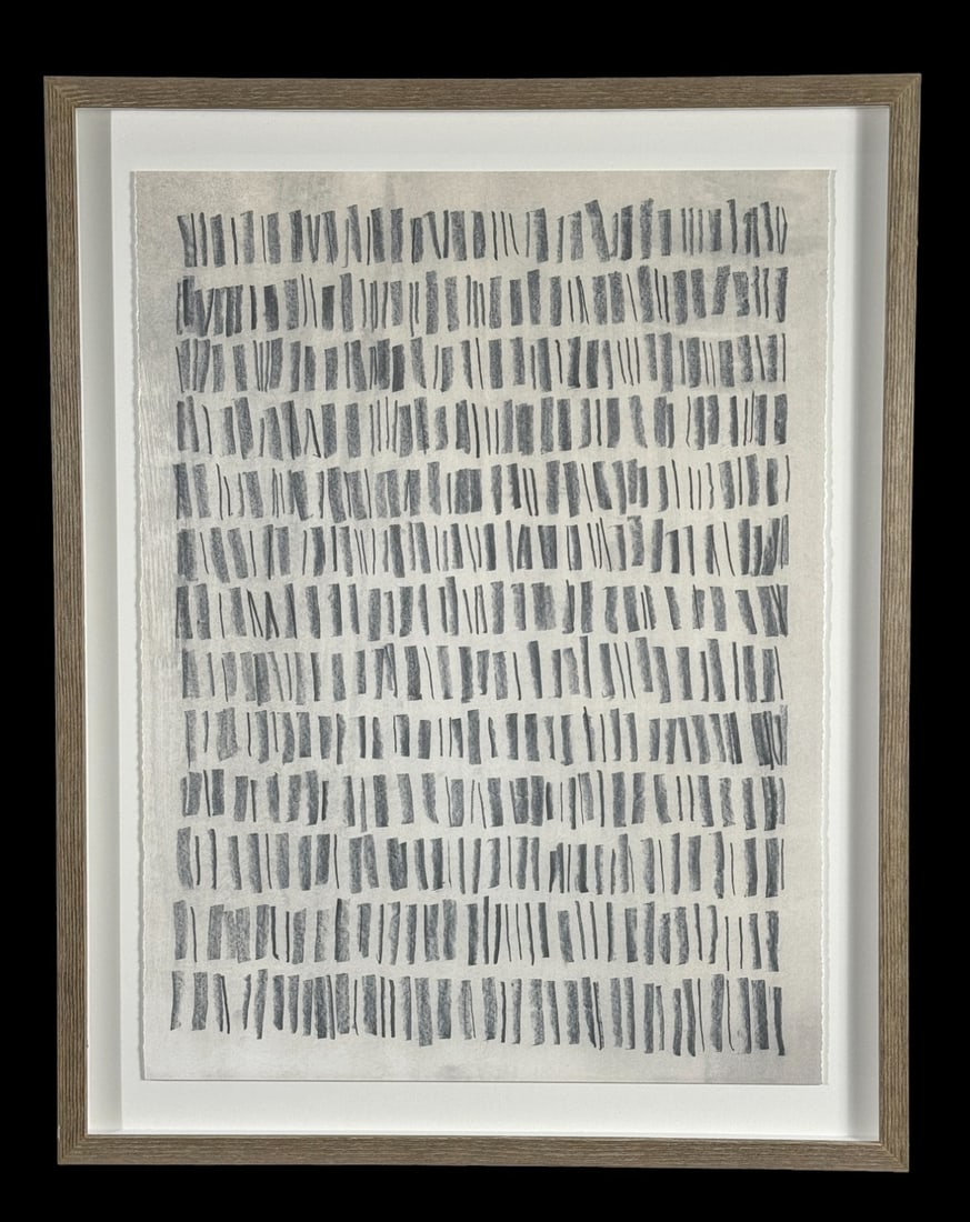 CONTEMPORARY CHARCOAL ON PAPER: CONTEMPORARY CHARCOAL ON PAPER. Height: 38 in. by Width: 30 in. by Depth: 2 in.