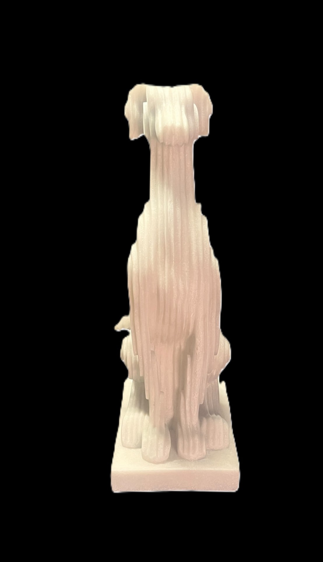 WHITE CARVED LARGE DOG SCULPTURE (1 of 4)