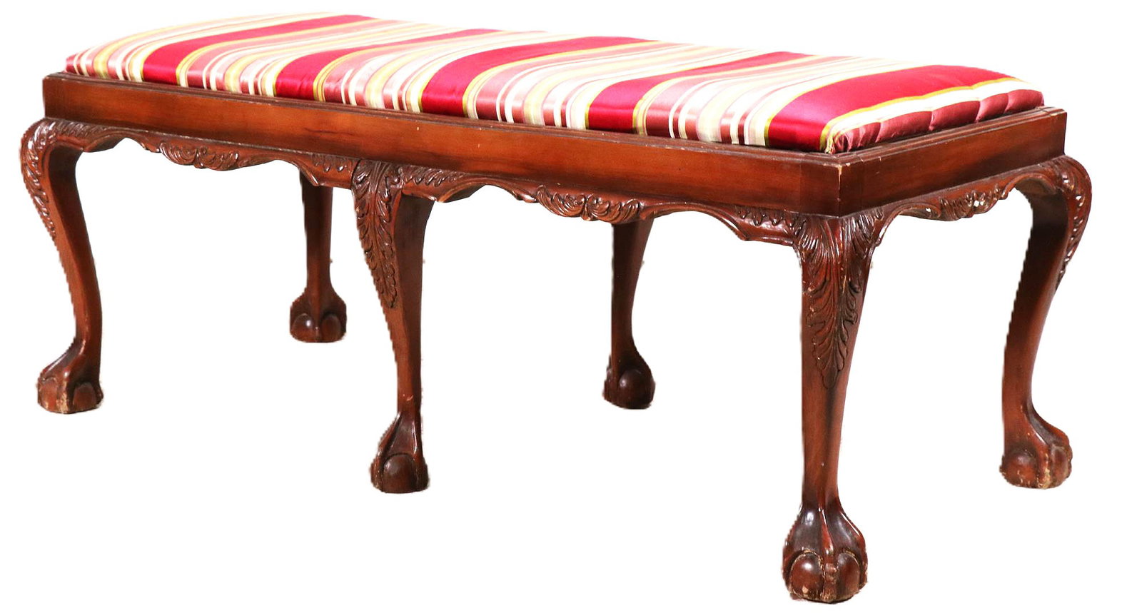 CHIPPENDALE STYLE BENCH: CHIPPENDALE STYLE BENCH. Height: 19 in. by Width: 47 in. by Depth: 21 in