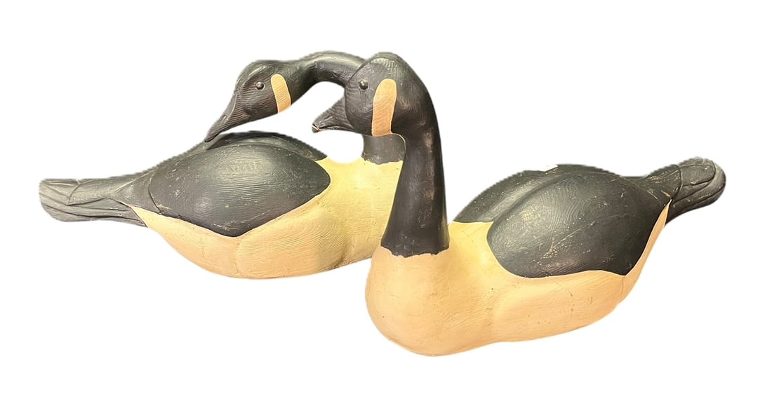 PAIR OF CANADIAN GEESE CAST RESIN DECOYS: PAIR OF CANADIAN GEESE CAST RESIN DECOYS. Height: 30 in. by Width: 17 in. by Depth: 7 in.