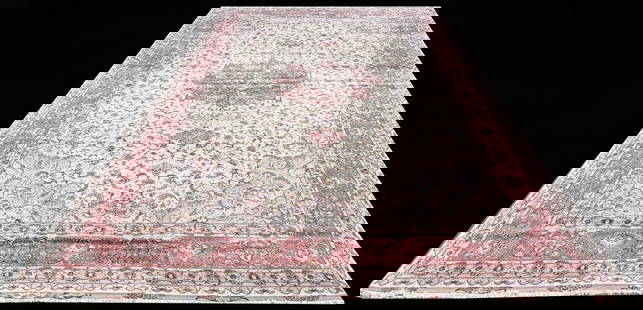 PALATIAL SIZE SIGNED PERSIAN TABRIZ CARPET: PALATIAL SIZE SIGNED PERSIAN TABRIZ CARPET SILK AND WOOL. RUG DESIGNER TARHE OLIYA AND MASTER WEAVER BAFT REZAEIAN. Height: 26 ft. 10 in. by Width: 16 ft. 5 in.