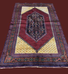 HAND KNOTTED KARABAGH CAUCASIAN  CARPET: HAND KNOTTED KARABAGH CAUCASIAN CARPET. #9 Height: 7 ft. 0 in. by Width: 4 ft. 7 in.